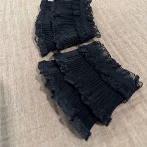 Black Victorian Ruffle Wrist Cuffs